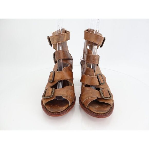 Freebird by Steven Quail Sandals Womens 9 Brown Leather Gladiator Block Heel - Picture 2 of 13